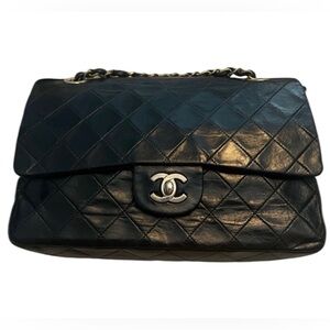 Vintage CHANEL Classic Double Flap Black Quilted Bag